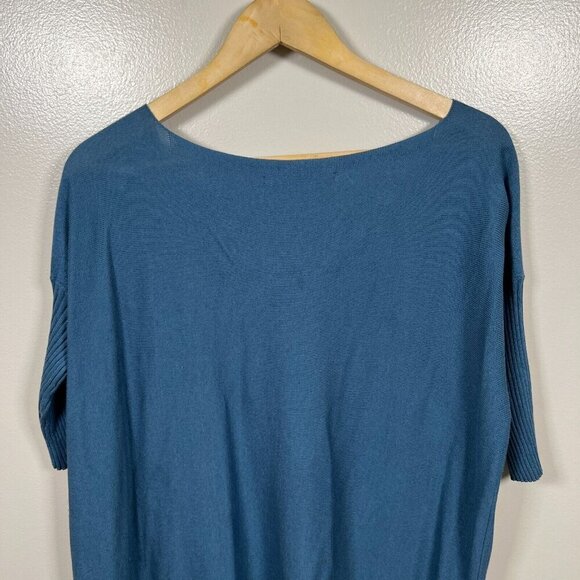 Peruvian Connection Pima Cotton Sweater Tunic Size Small Blue Dolman Sleeve - Picture 6 of 7